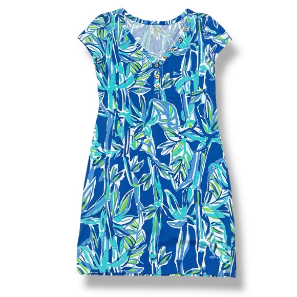 Lilly‎ Pulitzer Palmira T Shirt Dress Pima Cotton Blue Crush Bamboo XS - Picture 12 of 12